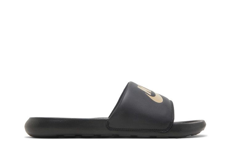 Nike Victori One Slide 'Black Metallic Gold'