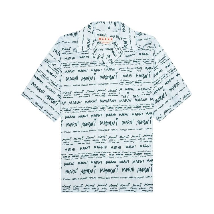 Marni Popeline Short-Sleeve Bowling Shirt 'Arctic'