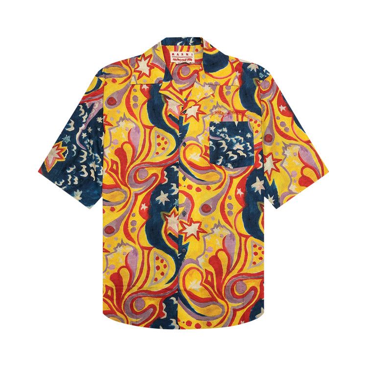 Marni x No Vacancy Inn Poplin Bowling Shirt 'Royal'
