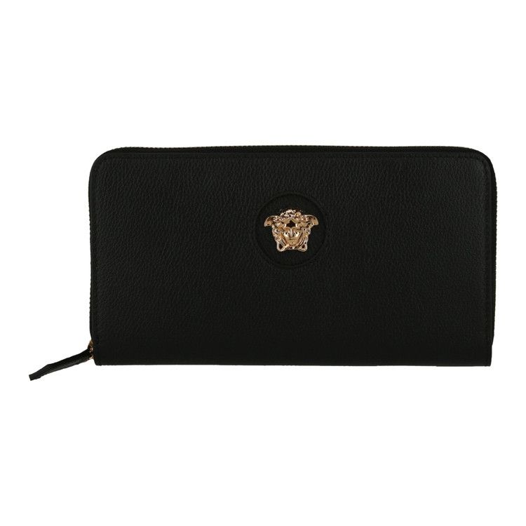 Versace La Medusa Leather Continental Wallet 'Black'