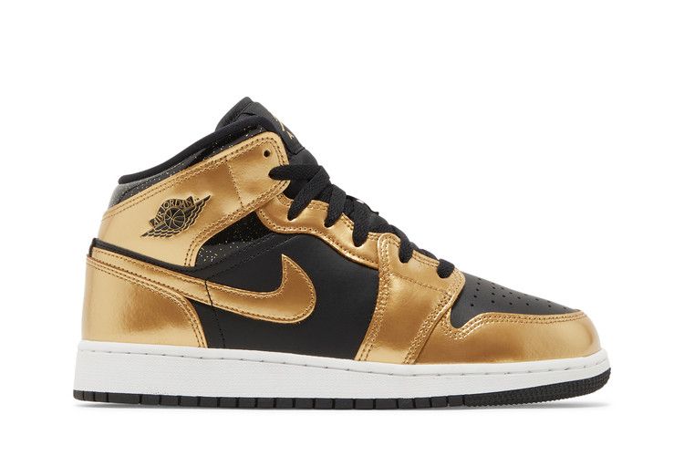 Air Jordan 1 Mid SE GS 'Metallic Gold Black'