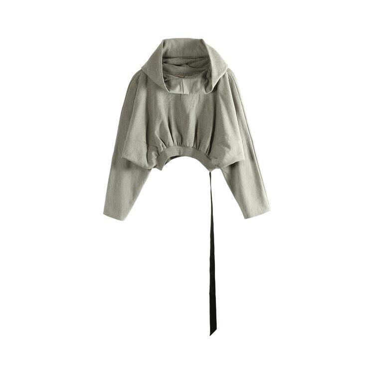 Rick Owens DRKSHDW Felpa Cropped Hooded Top 'Grey Melange'