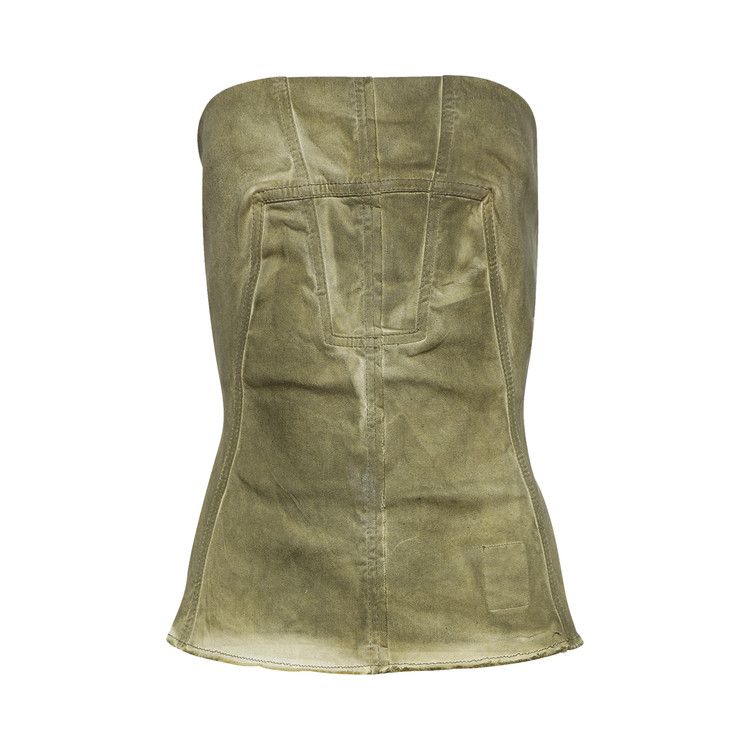 Rick Owens DRKSHDW Porterville Stretch Denim Bustier Top 'Sage'