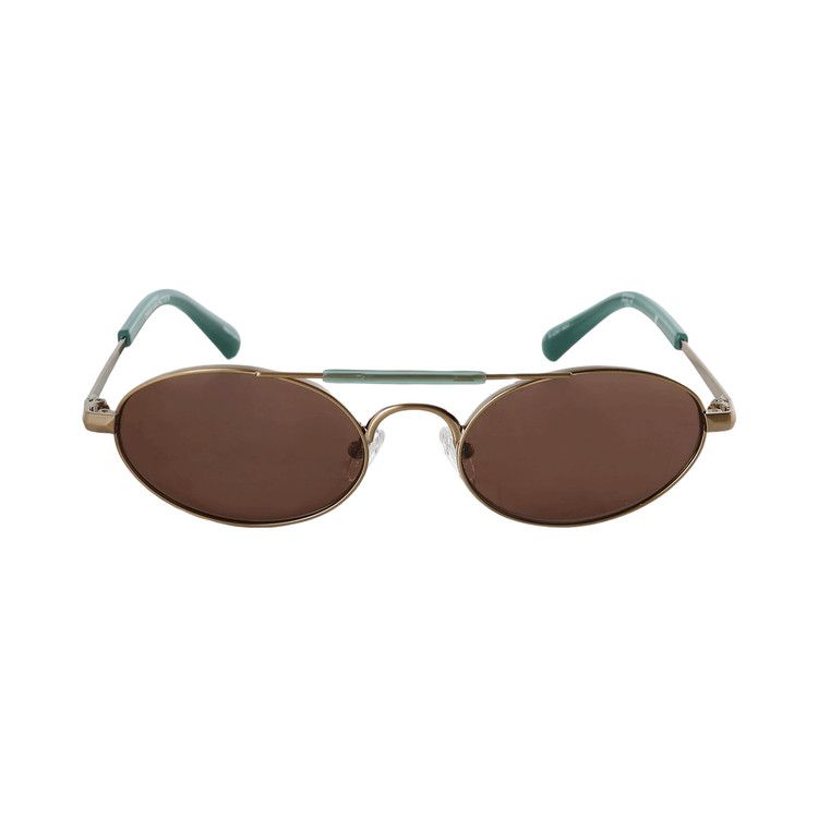 Dries Van Noten x Linda Farrow Oval Lenses Sunglasses 'Gold/Blue/Grey'