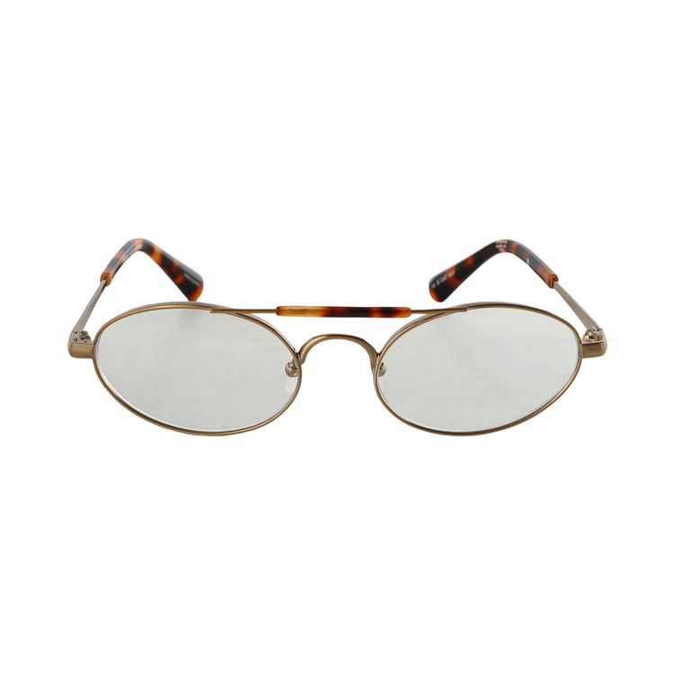Dries Van Noten x Linda Farrow Oval Lenses Sunglasses 'Gold/T-Shell'