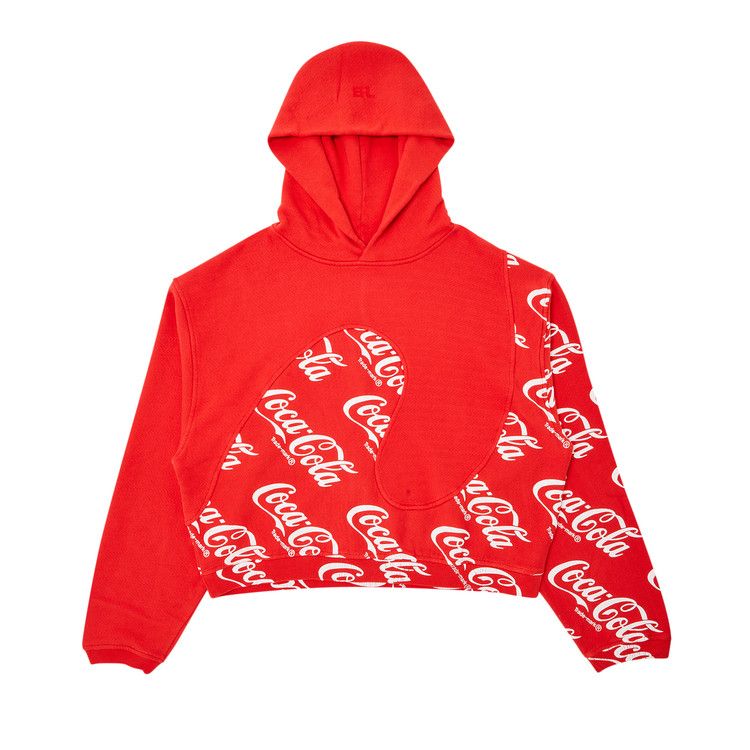 ERL Coca Cola Swirl Hoodie 'Red'