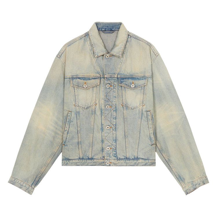 Kenzo Drawn Varsity Denim Trucker Jacket 'Dirty Denim'