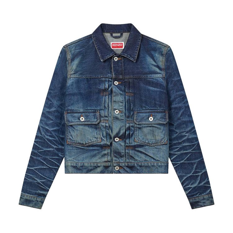 Kenzo Slim Pleated Trucker Jacket 'Blue'
