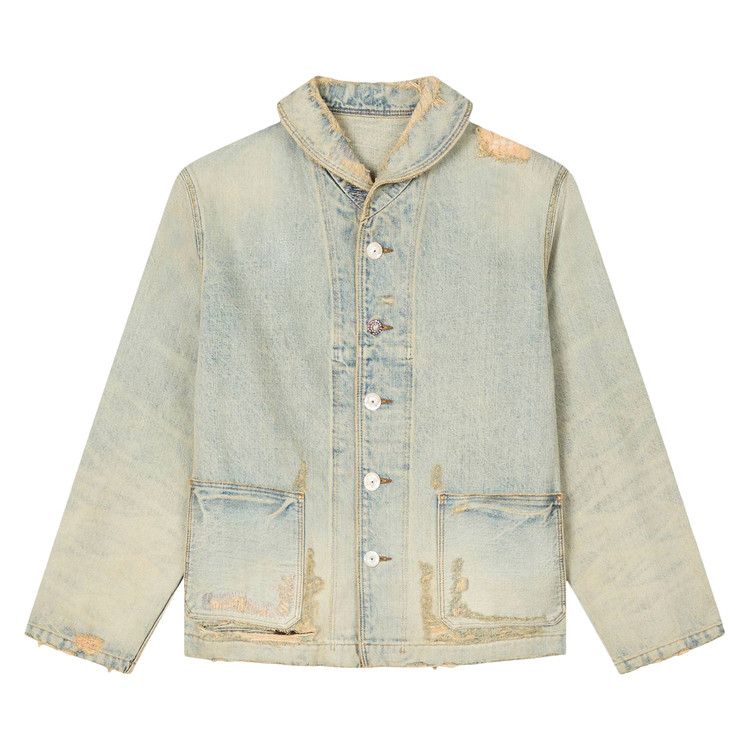 Kenzo Shawl Chore Jacket 'Bleached Blue Denim'
