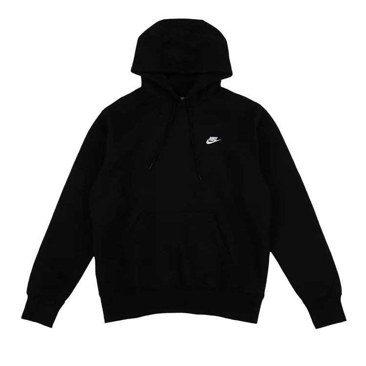Nike Club Fleece Pullover Hoodie 'Black/White'