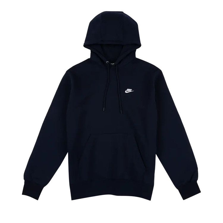 Nike Club Fleece Pullover Hoodie 'Obsidian/White'