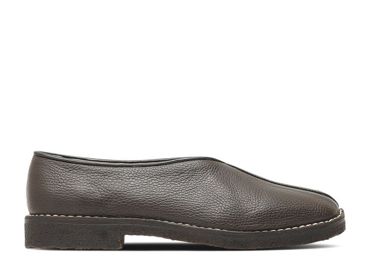 Lemaire Piped Crepe Slipper 'Dark Brown'