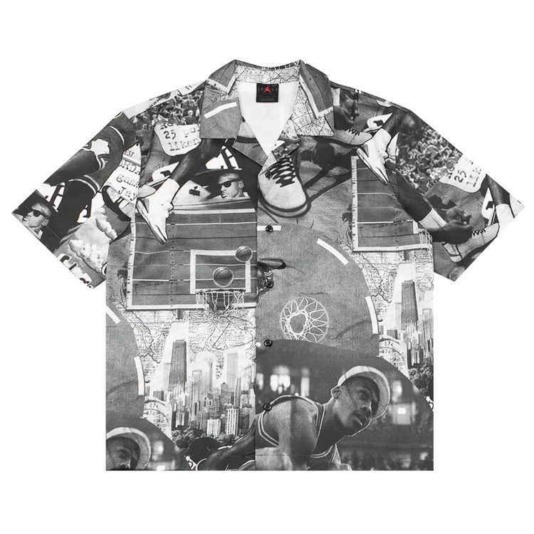Air Jordan Essentials Printed Camp Top 'Sail/Black'