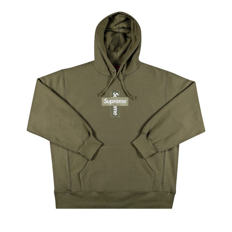 Supreme Cross Box Logo Hooded Sweatshirt 'Light Olive'