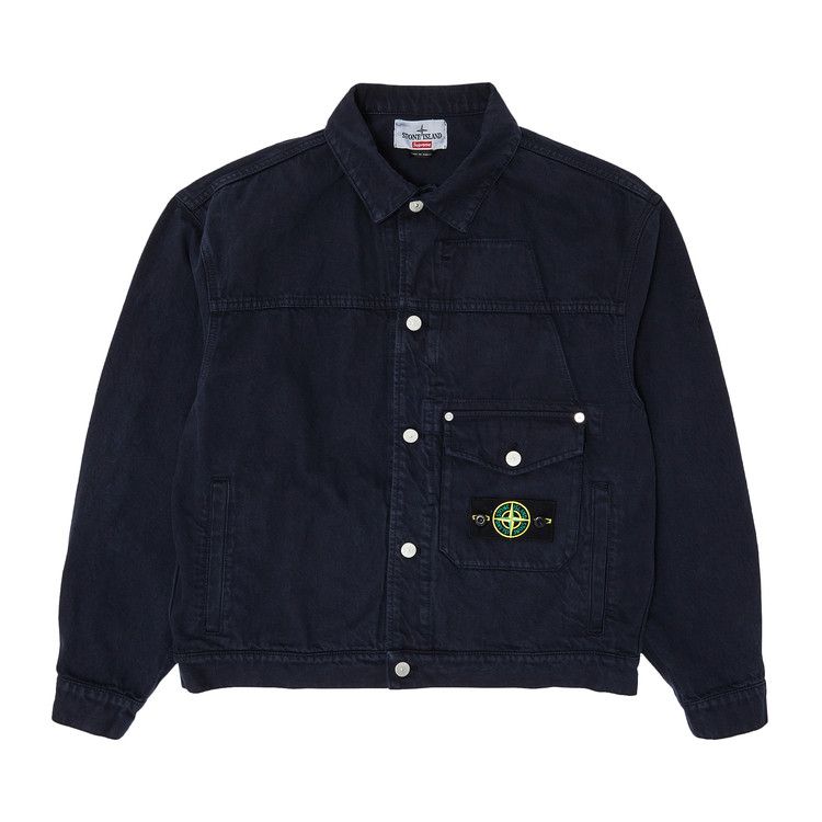 Supreme x Stone Island Denim Trucker Jacket 'Navy'