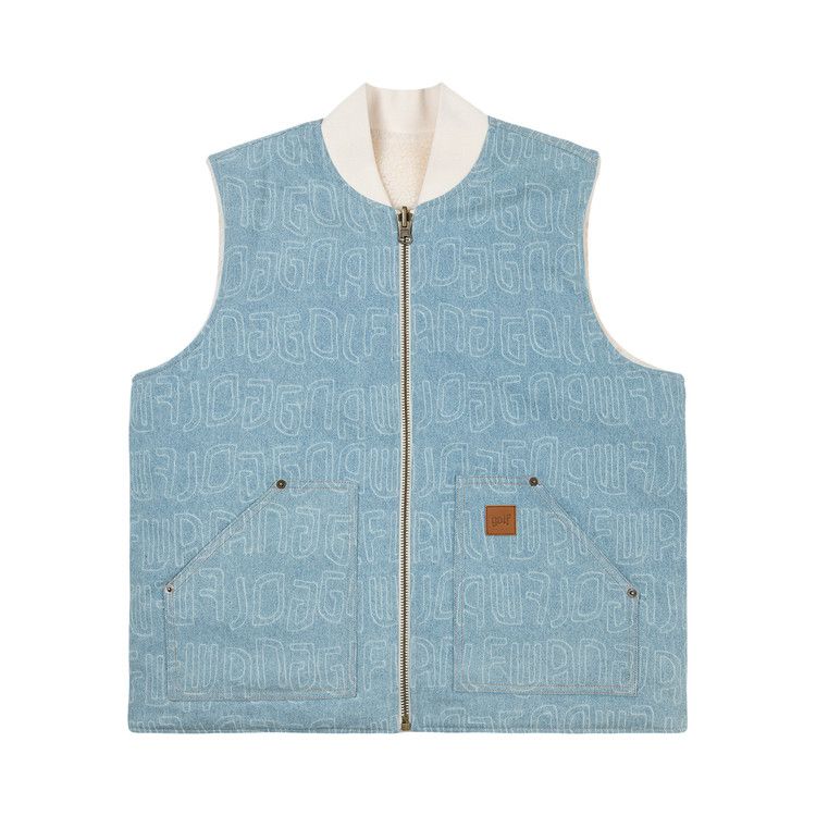GOLF WANG Echo Denim Reversible Vest 'Light Wash/Cream'