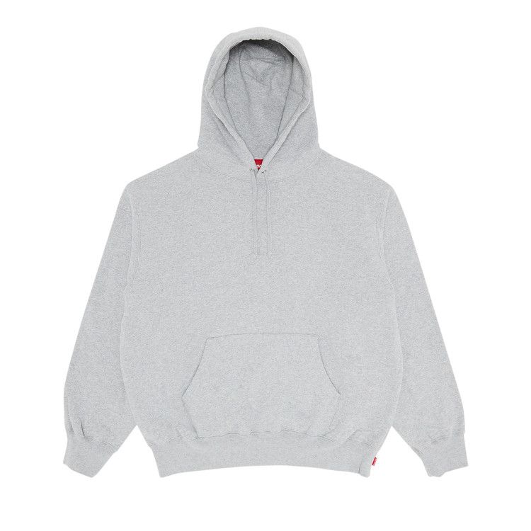 Supreme Satin Appliqué Hooded Sweatshirt 'Heather Grey'