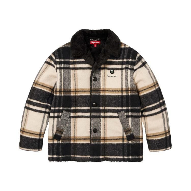 Supreme Plaid Car Coat 'Cream'