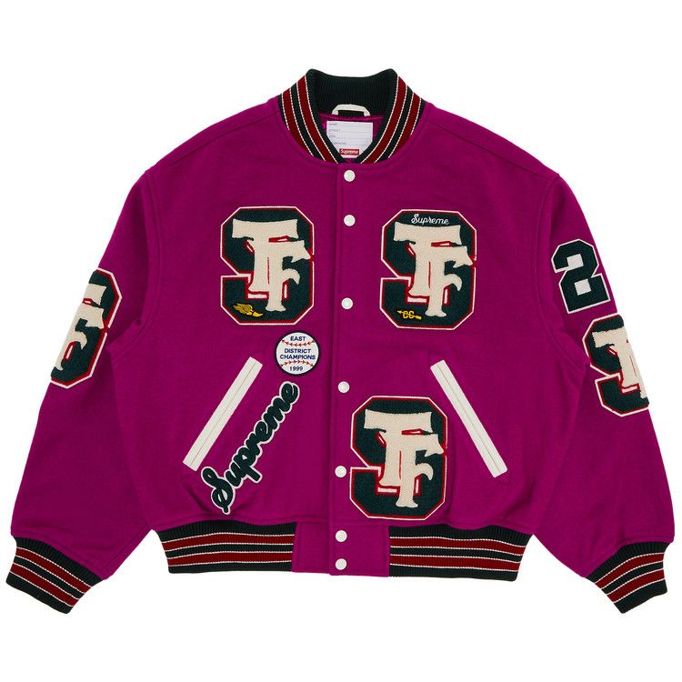 Supreme Drill Team Varsity Jacket 'Magenta'