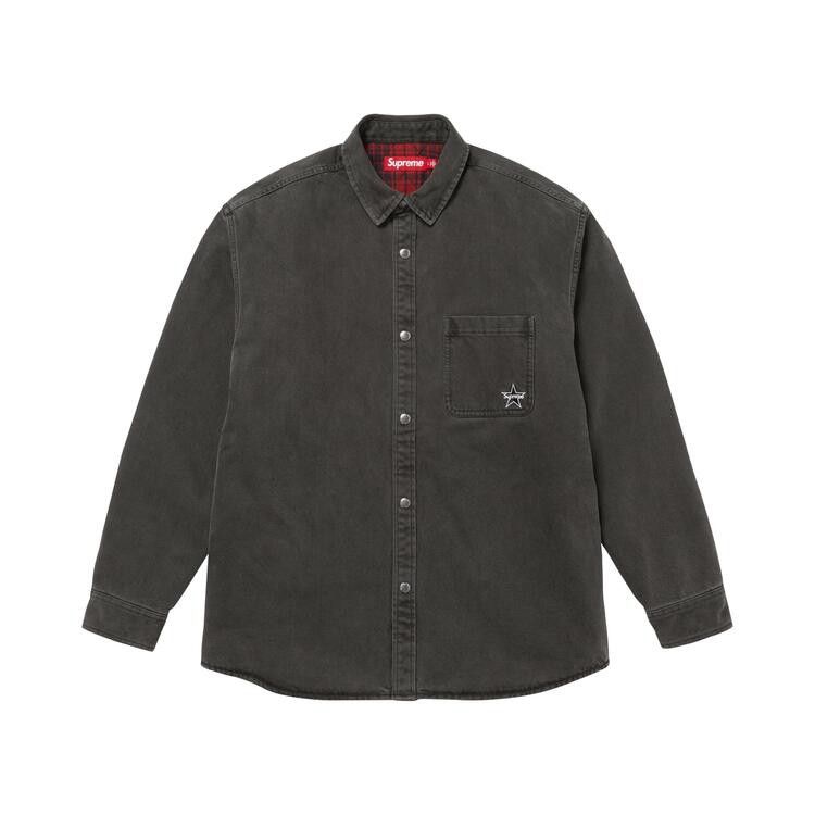 Supreme Quilted Lined Denim Snap Shirt 'Black'