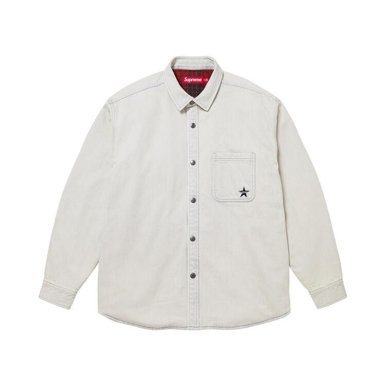 Supreme Quilted Lined Denim Snap Shirt 'Light Washed Indigo'