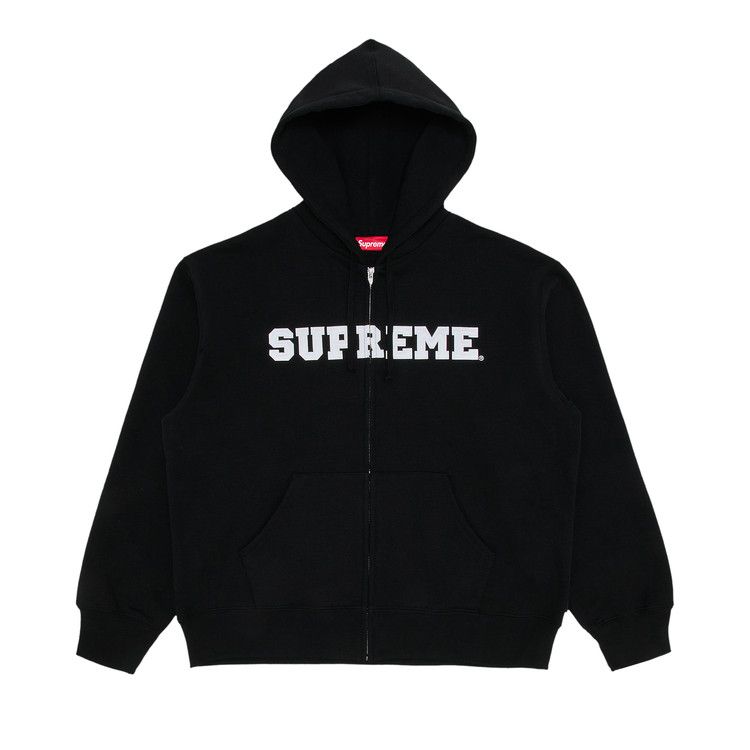 Supreme Collegiate Appliqué Zip Up Hooded Sweatshirt 'Black'