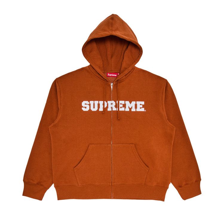 Supreme Collegiate Appliqué Zip Up Hooded Sweatshirt 'Rust'