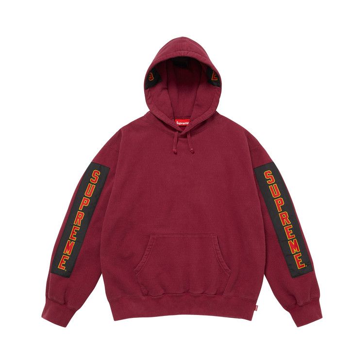 Supreme Woven Patches Hooded Sweatshirt 'Cardinal'