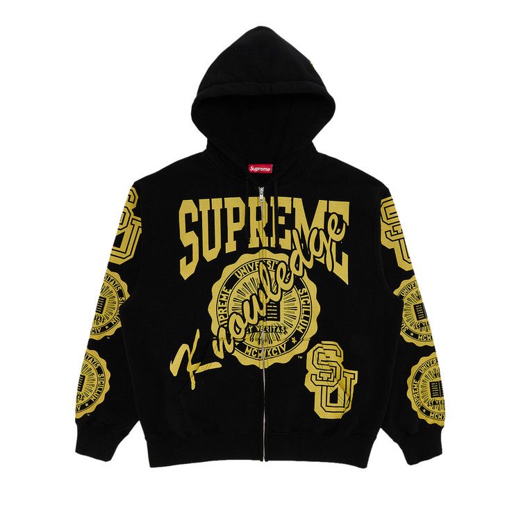 Supreme Knowledge Reigns Zip Up Hooded Sweatshirt 'Black'