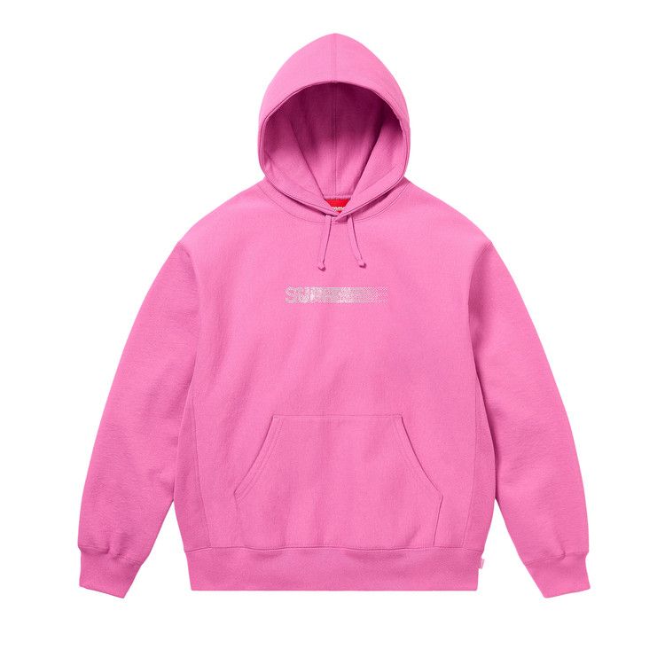Supreme Swarovski Motion Logo Hooded Sweatshirt 'Pink'