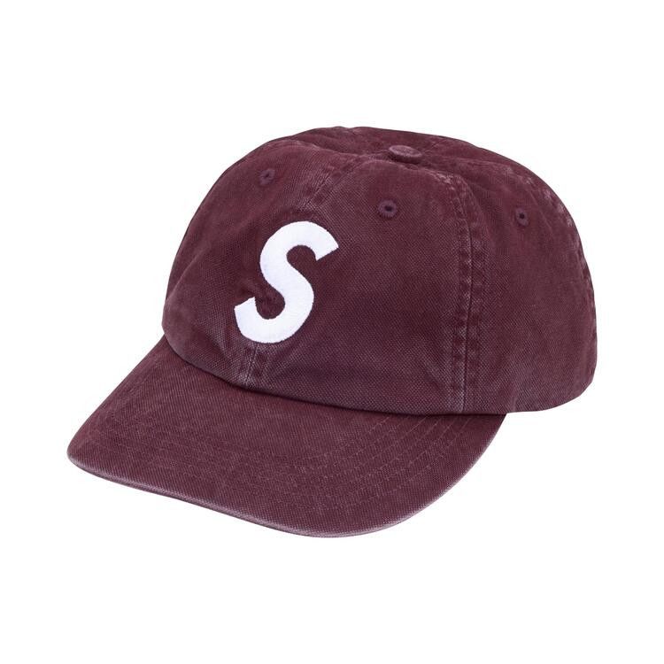 Supreme Washed Canvas S Logo 6-Panel 'Plum'