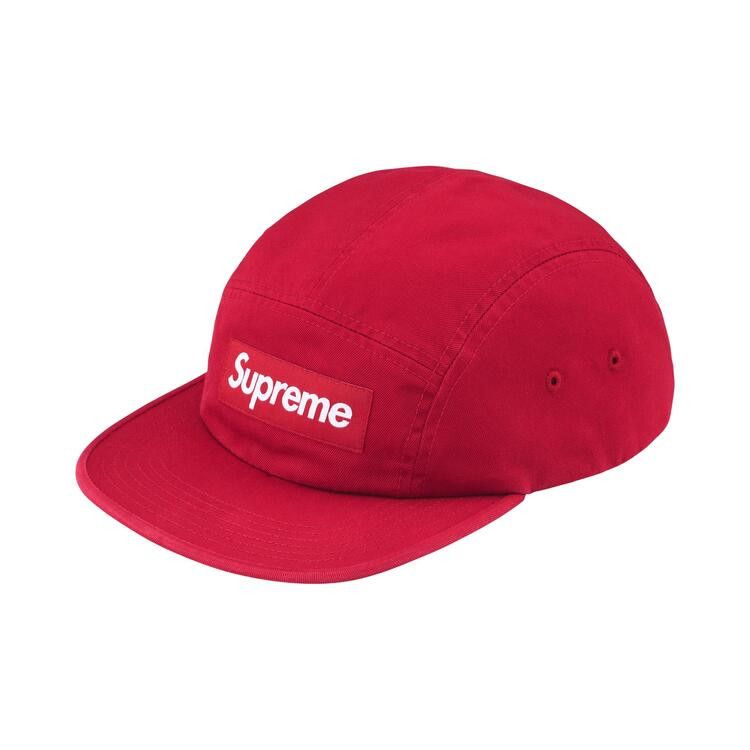 Supreme Washed Chino Twill Camp Cap 'Red'