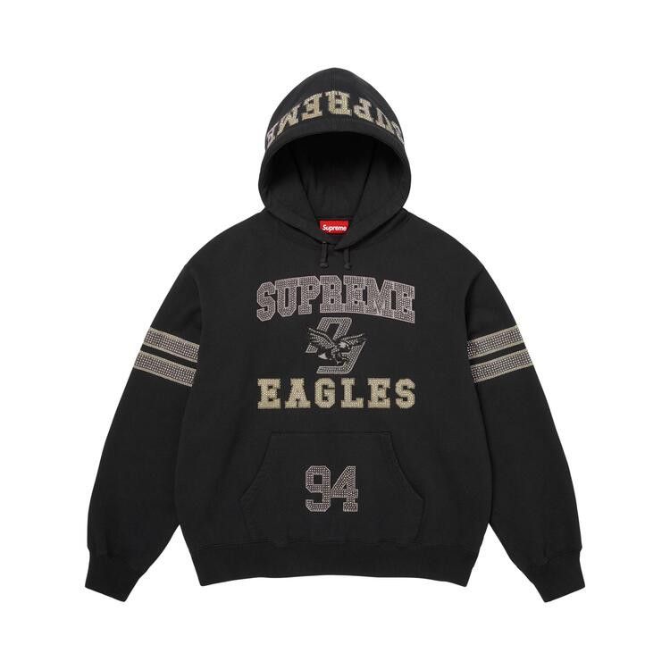 Supreme Rhinestone Eagle Hooded Sweatshirt 'Black'
