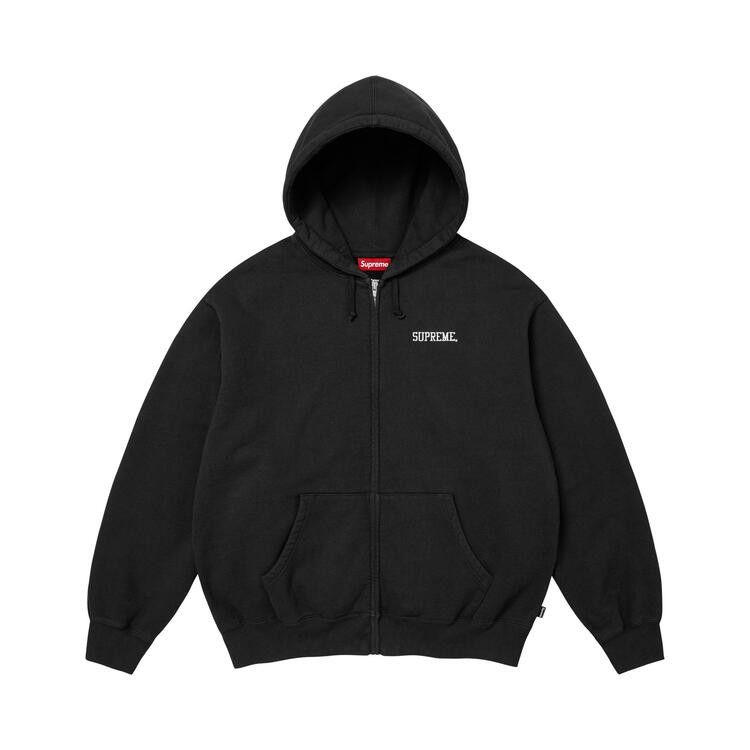 Supreme Blessed Appliqué Zip Up Hooded Sweatshirt 'Black'