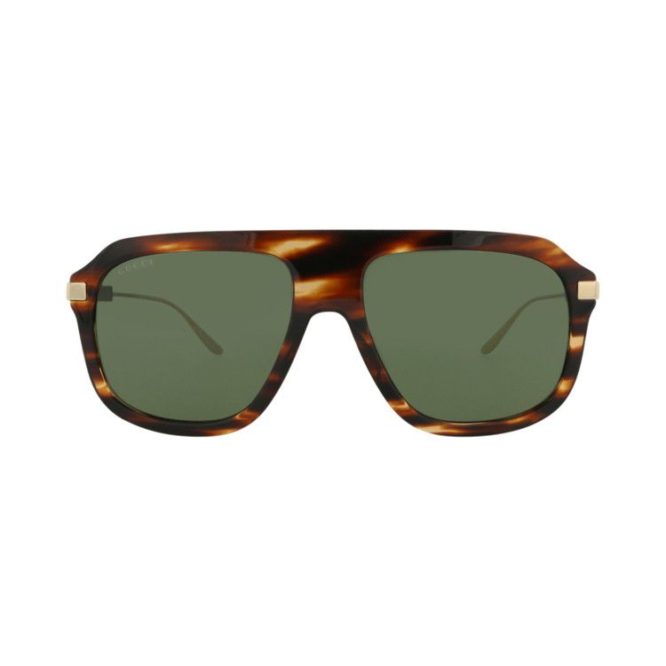 Gucci Aviator Sunglasses 'Havana/Gold/Green'