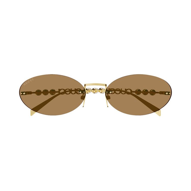 Gucci Oval Sunglasses 'Shiny Endura Gold'
