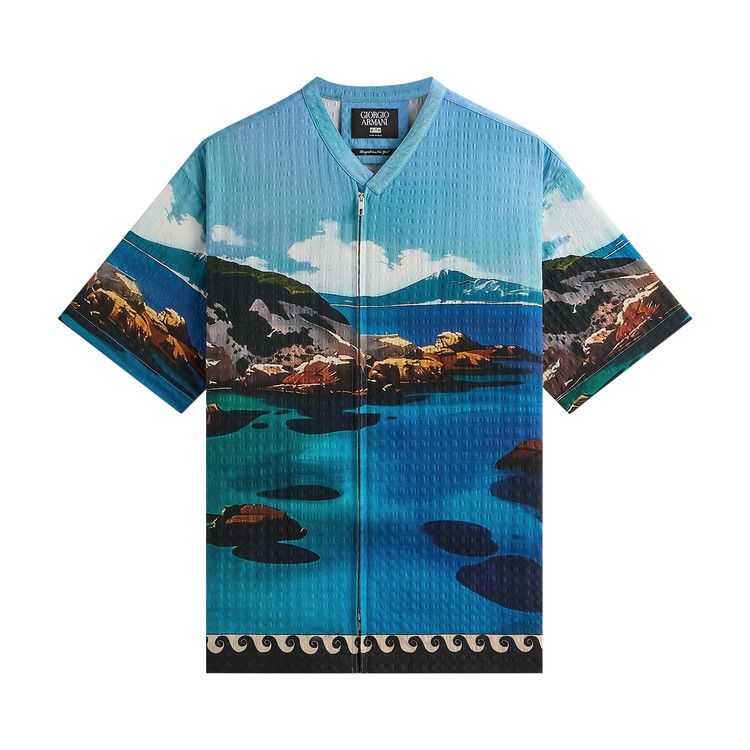 Kith x Giorgio Armani Sardinia Short Sleeve Zip Shirt 'Multi'