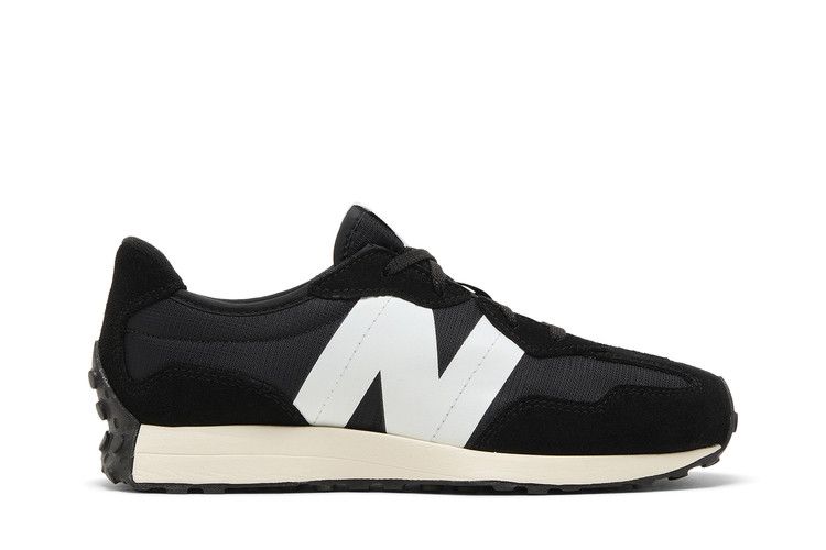 New Balance 327 Big Kid Wide 'Black White'