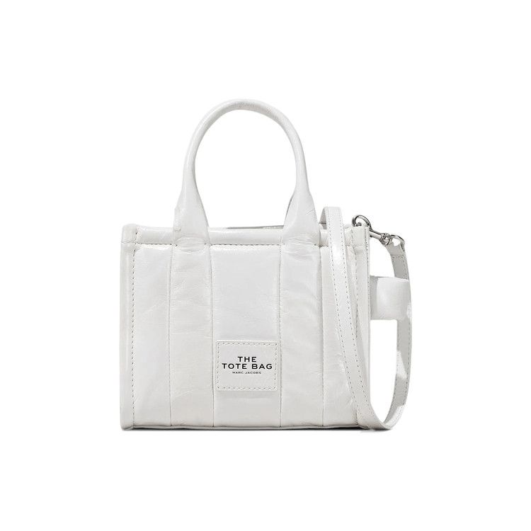 Marc Jacobs Shiny Crinkle Leather Crossbody Tote Bag 'White'
