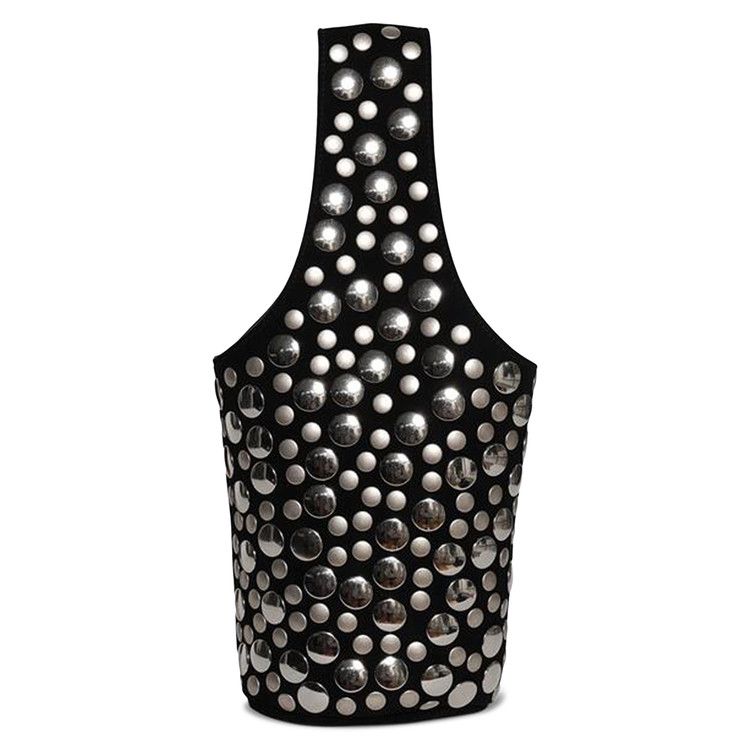 Khaite Livia Bag 'Black Suede/Silver Studs'