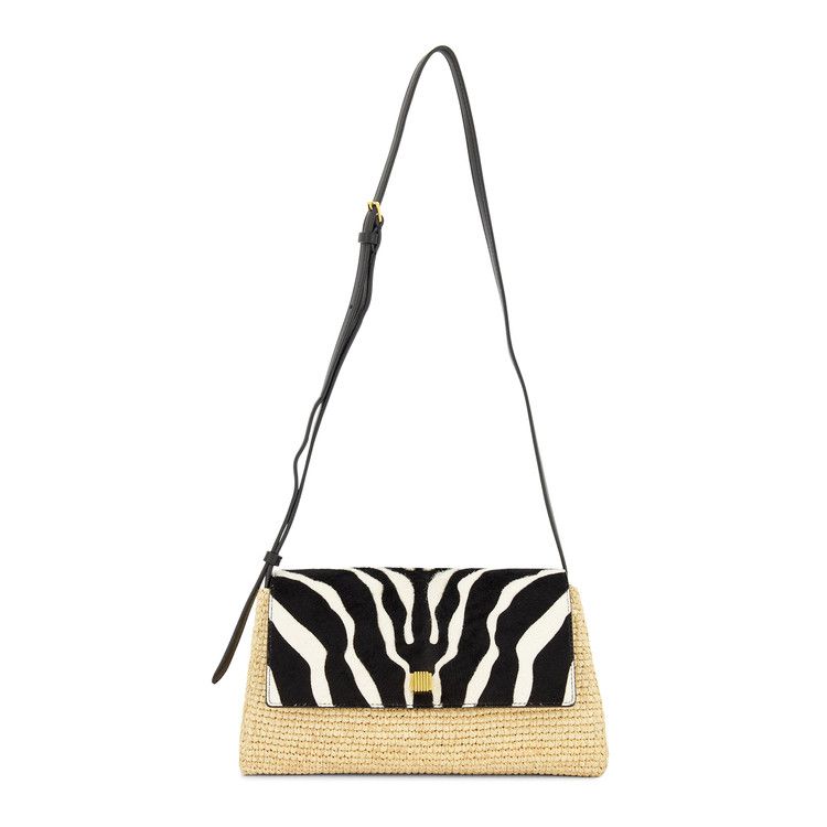 Khaite Audrey Raffia Crossbody 'Black/White'