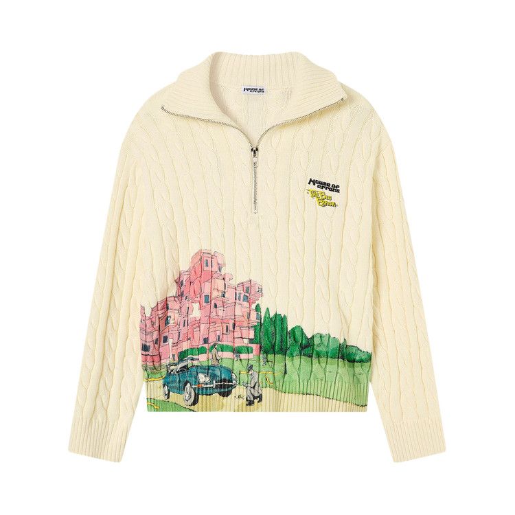 HOUSE OF ERRORS Crime Scene Cable Knit Sweater 'Cream'