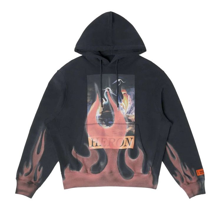 Heron Preston Heron Times Flames Hoodie 'Black'