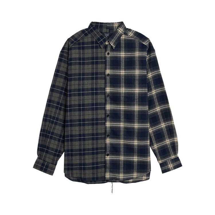 Comme des Garçons Homme Cotton Flannel Check Button Up 'Navy/Grey'