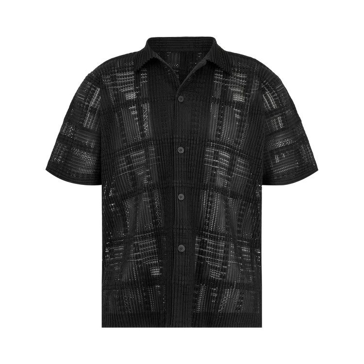 Issey Miyake Lace Grid Pleats Shirt 'Black'