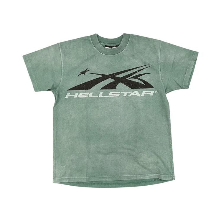 Hellstar Rhinestones Classic Logo T-Shirt 'Green'