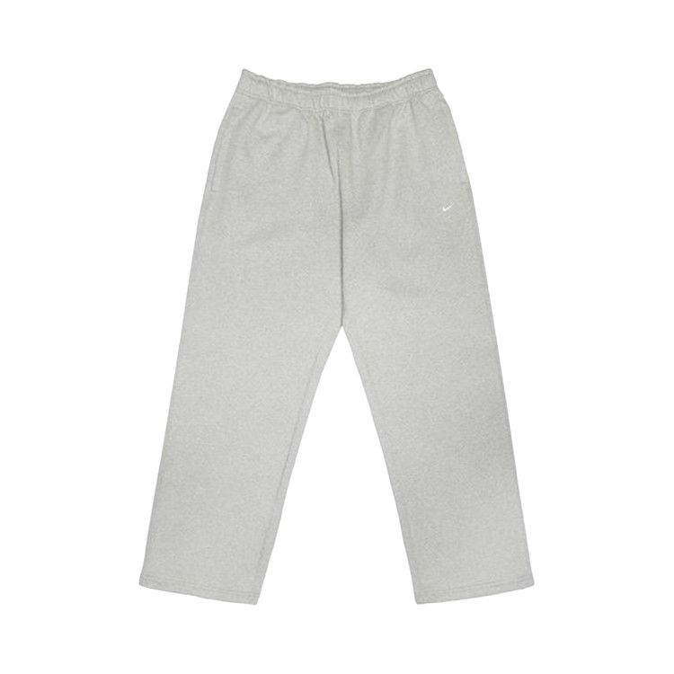 Nike Solo Swoosh Fleece Open-Hem Pants 'Dark Grey Heather/Light Smoke Grey/White'