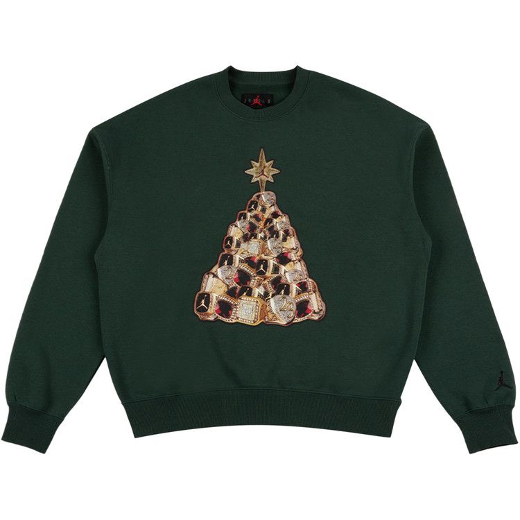 Air Jordan Brooklyn Fleece Crew Neck Sweatshirt 'Midnight Green/Black'