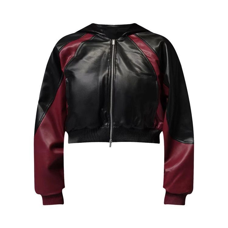 Air Jordan Faux Leather Jacket 'Black/Team Red'