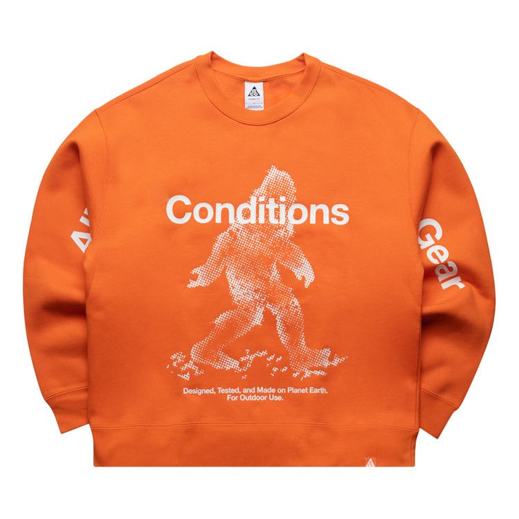 Nike ACG Tuff Fleece Therma-Fit Pullover Crew-Neck Sweatshirt 'Safety Orange'